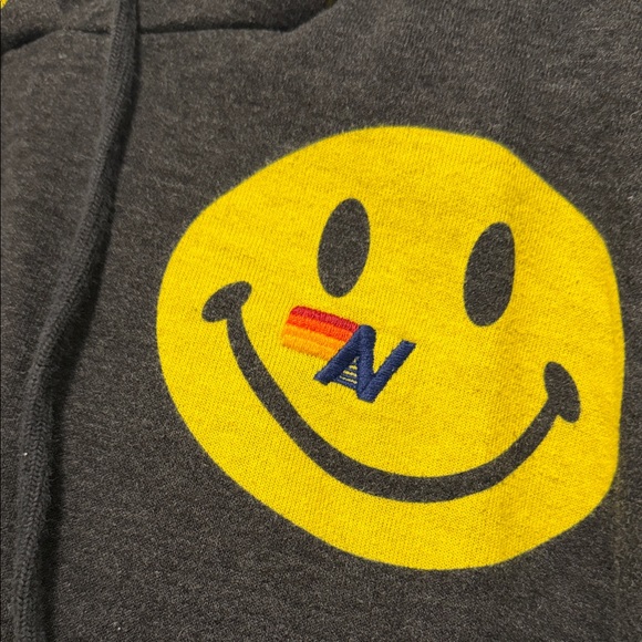 Aviator Nation Black Hoodie with Yellow Smiley Face Print - Picture 2 of 3